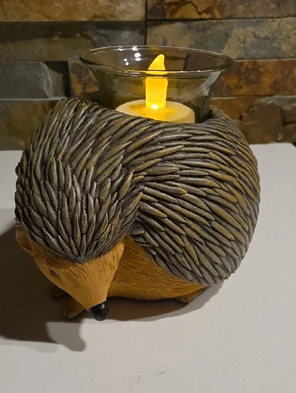 PartyLite Brown Hedgehog Tea Light Candle Holder - Picture 2 of 13